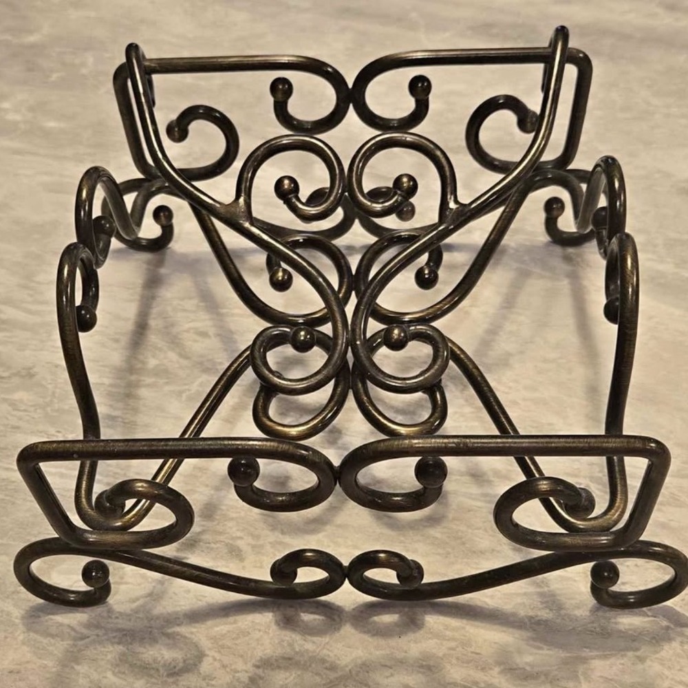 Princess House Meridian Metal Napkin Holder 5316 Bronze Scroll Butterfly Vintage